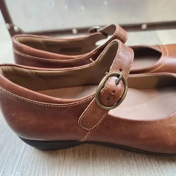 NWOB Dansko Fawna Mary Jane Chestnut Burnished Calf Leather Shoes size 9 - Picture 5 of 14